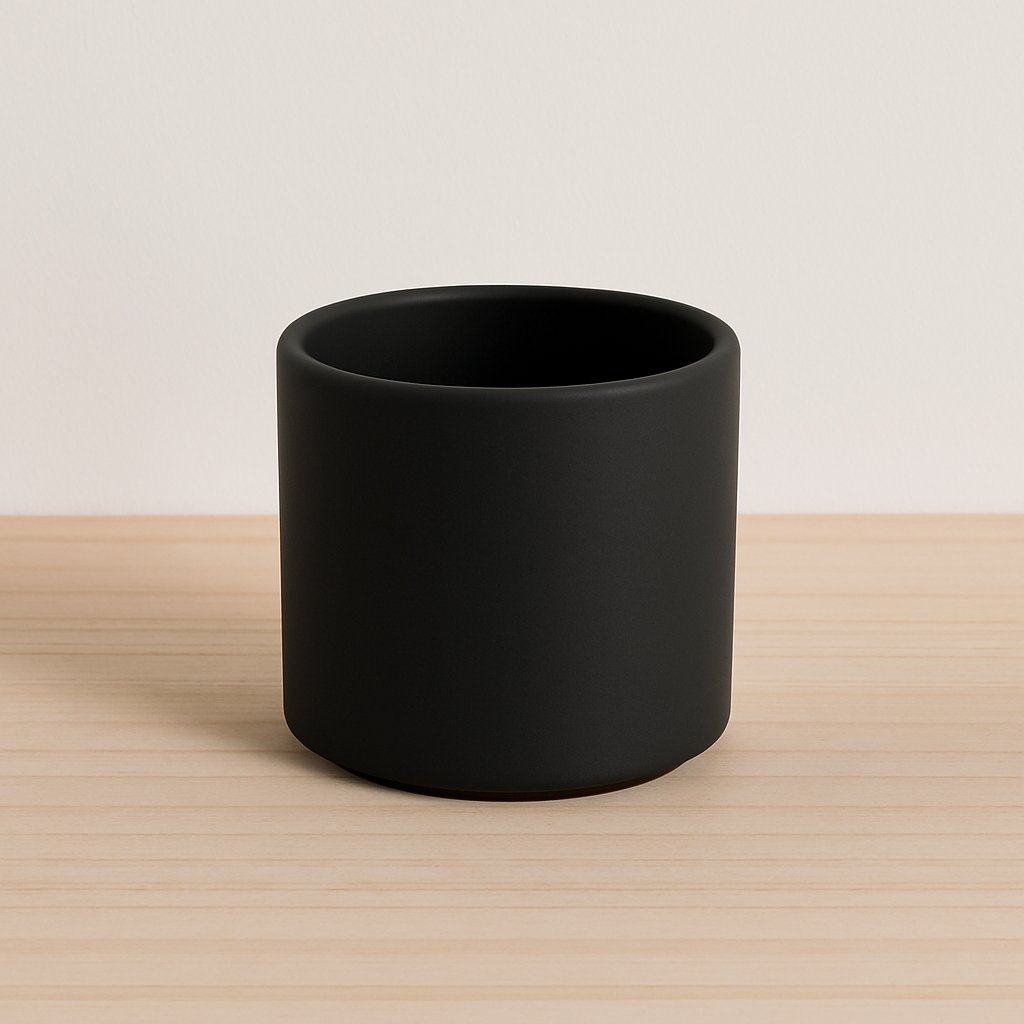 Ceramic Plant Pot Medium - Matt Black