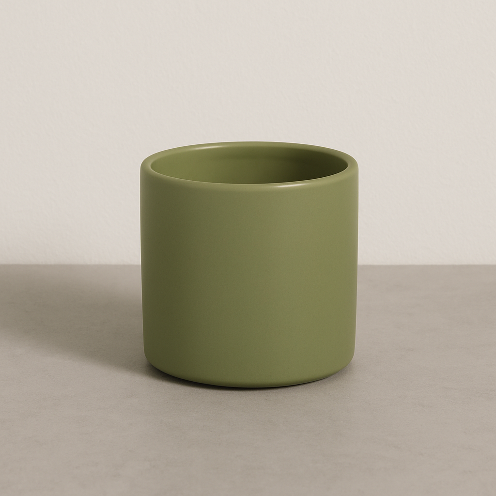 Ceramic Plant Pot Medium - Moss Green
