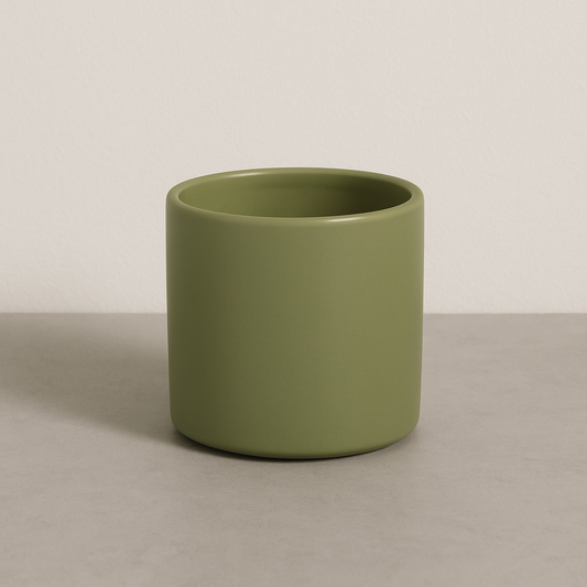 Ceramic Plant Pot Medium - Moss Green